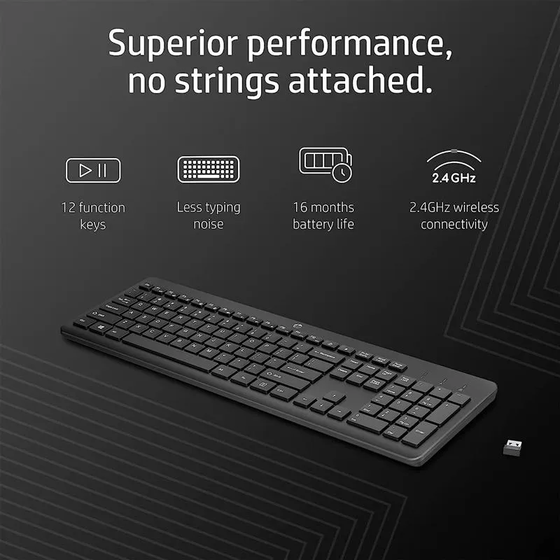 Клавіатура беспроводная HP 230 WL Black (3L1E7AA) - мініатюра 8