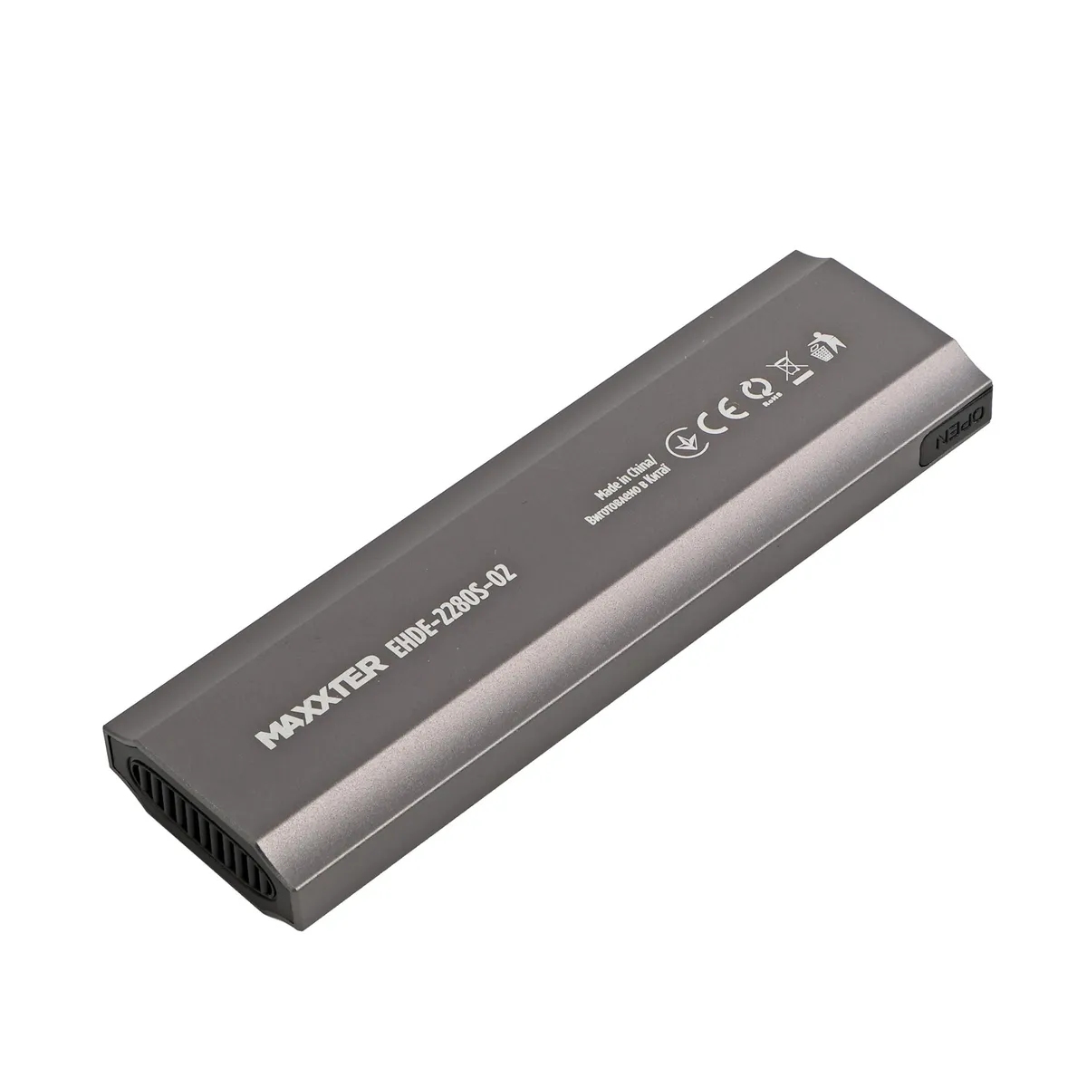 Зовнішня кишеня Maxxter M.2 NVMe PCIe, USB 3.1 Type-C Gen2, Metal, Black (EHDE-2280S-02) - мініатюра 2
