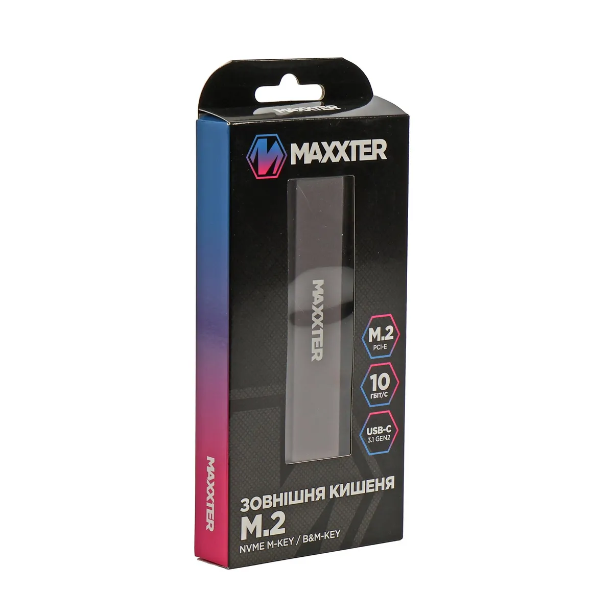 Зовнішня кишеня Maxxter M.2 NVMe PCIe, USB 3.1 Type-C Gen2, Metal, Black (EHDE-2280S-02) - мініатюра 5