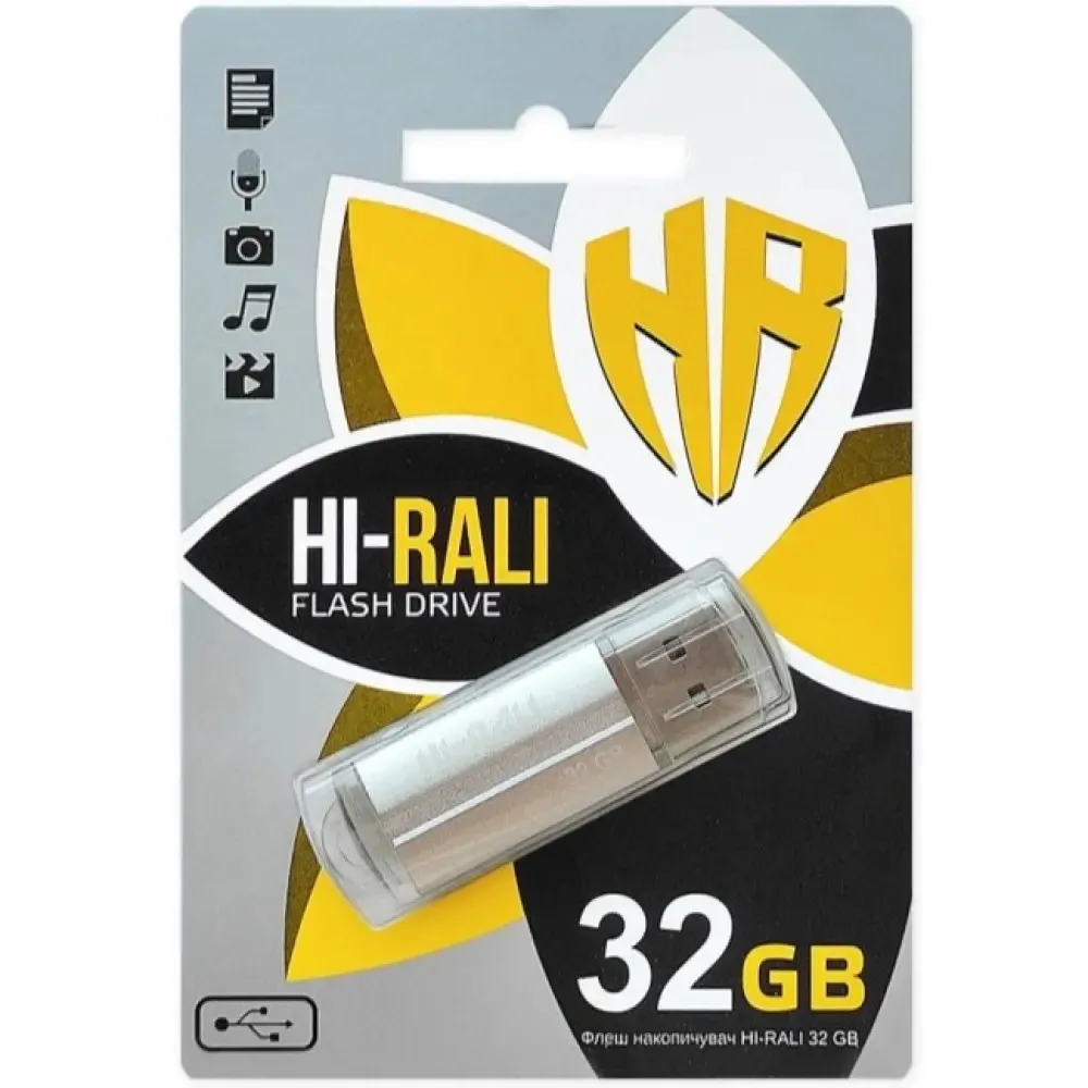 Флеш-накопичувач USB 32GB Hi-Rali Corsair Series Silver (HI-32GBCORSL) - мініатюра 2