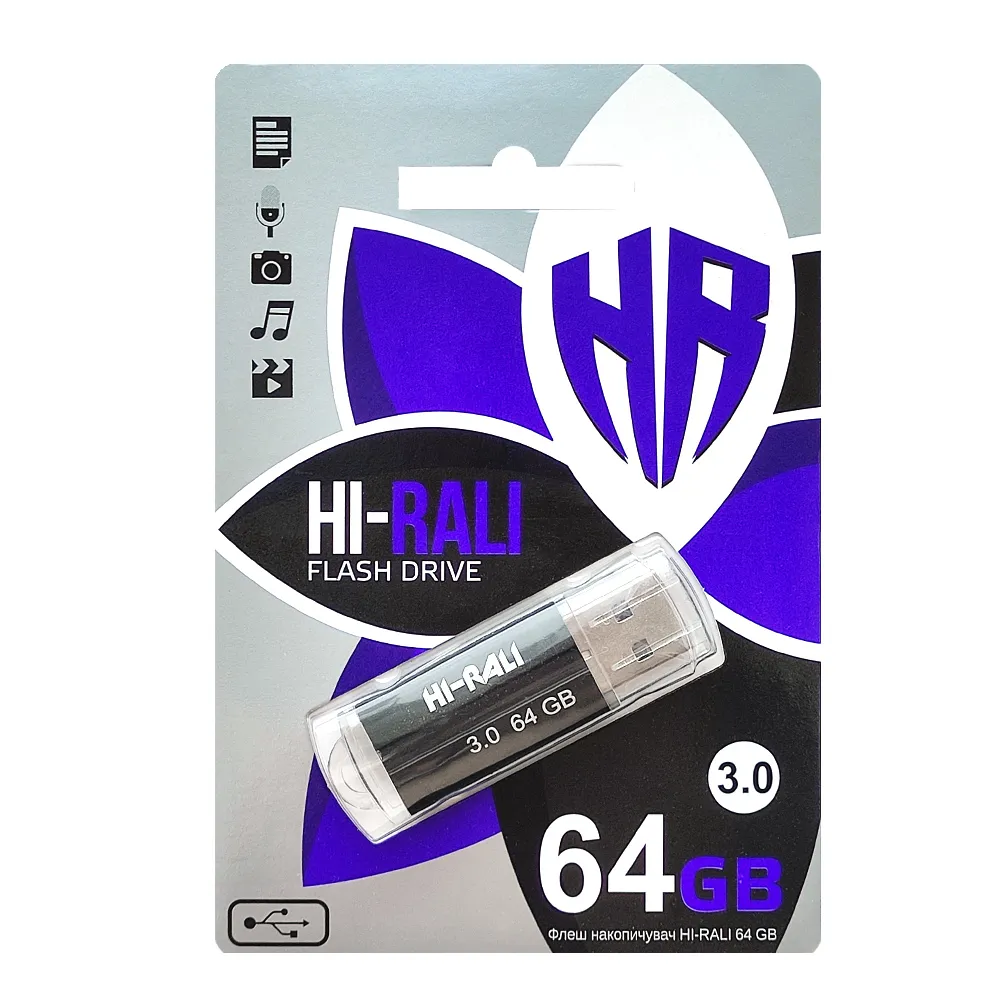 Флеш-накопичувач USB3.0 64GB Hi-Rali Corsair Series Black (HI-64GB3CORBK) - мініатюра 2