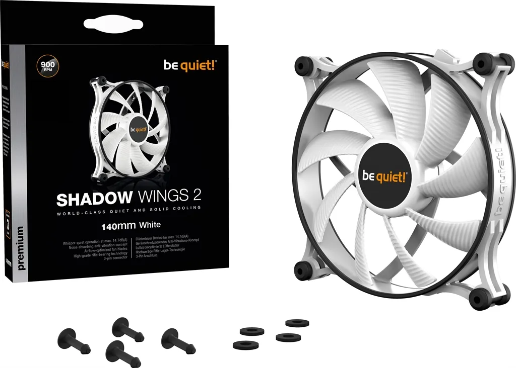 Вентилятор be quiet! Shadow Wings 2 140mm White (BL090) - мініатюра 2