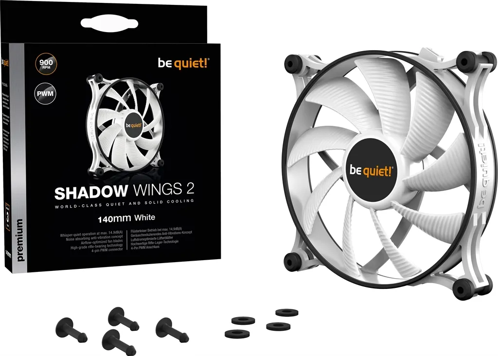 Вентилятор be quiet! Shadow Wings 2 140mm PWM White (BL091) - мініатюра 2