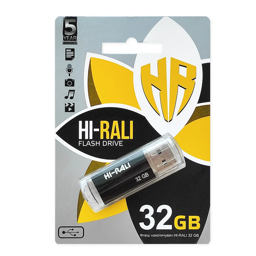 Флеш-накопичувач USB 32GB Hi-Rali Corsair Series Black (HI-32GBCORBK) - мініатюра 2