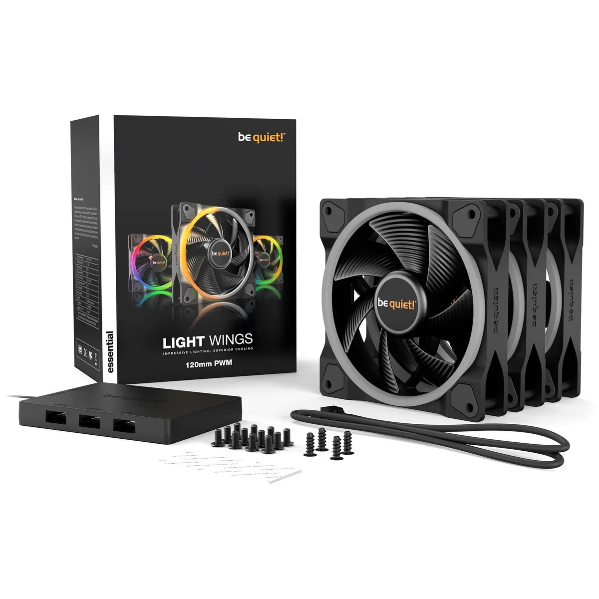 Вентилятор be quiet! Light Wings 120mm PWM 3-Pack Black (BL076) - мініатюра 5