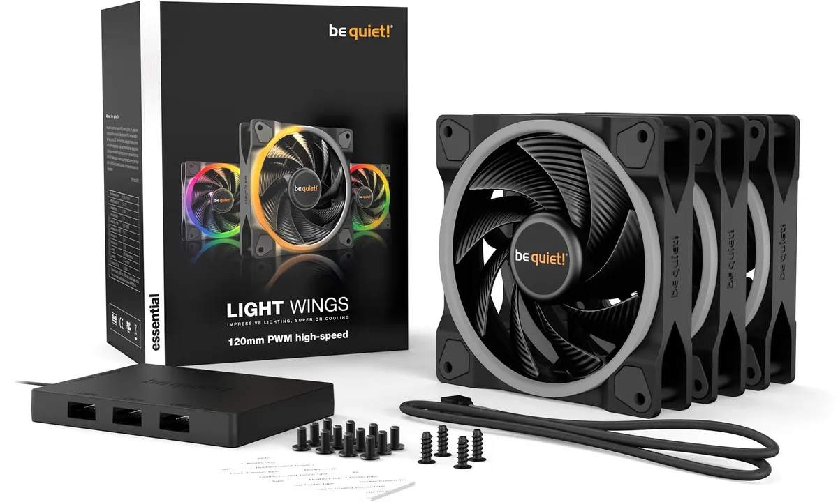 Вентилятор be quiet! Light Wings 120mm PWM High-Speed 3-Pack Black (BL077) - мініатюра 5