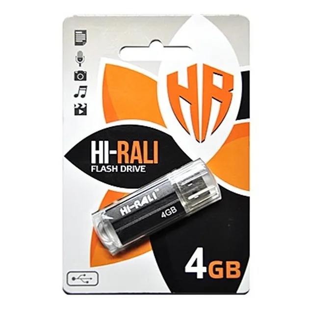 Флеш-накопичувач USB 4GB Hi-Rali Corsair Series Black (HI-4GBCORBK) - мініатюра 2