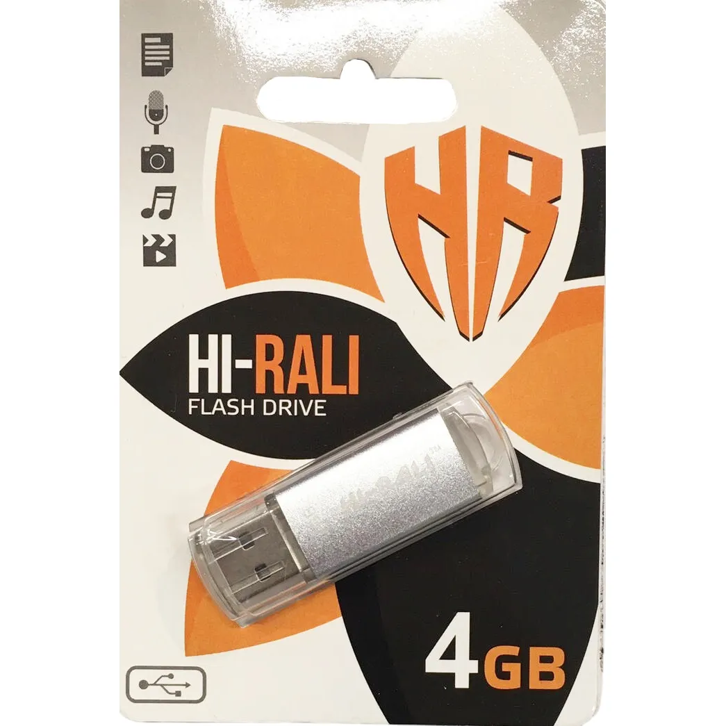 Флеш-накопичувач USB 4GB Hi-Rali Corsair Series Silver (HI-4GBCORSL) - мініатюра 2