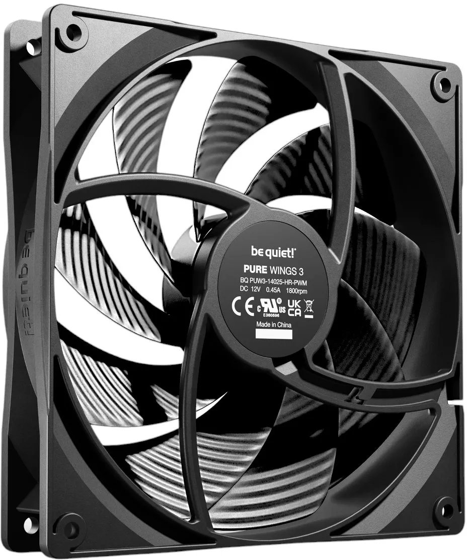Вентилятор be quiet! Pure Wings 3 140mm PWM High-Speed Black (BL109) - мініатюра 2
