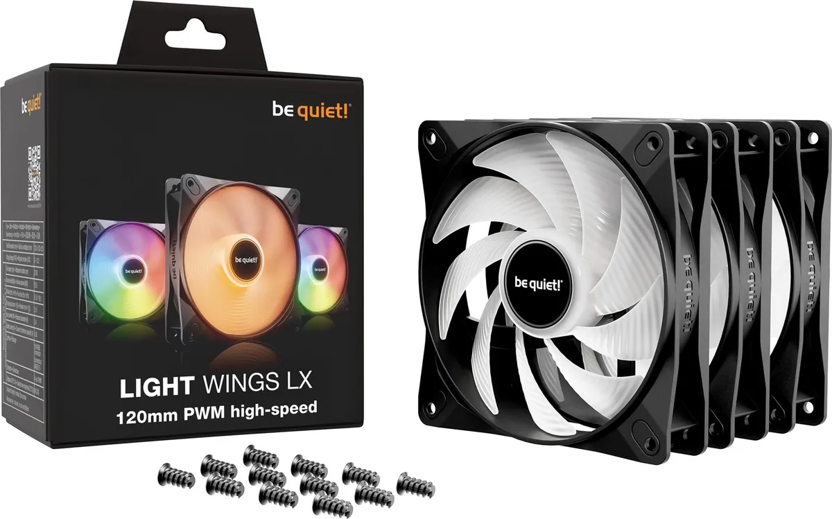 Вентилятор be quiet! Light Wings LX 120mm PWM High-Speed 3-Pack Black (BL124) - мініатюра 3