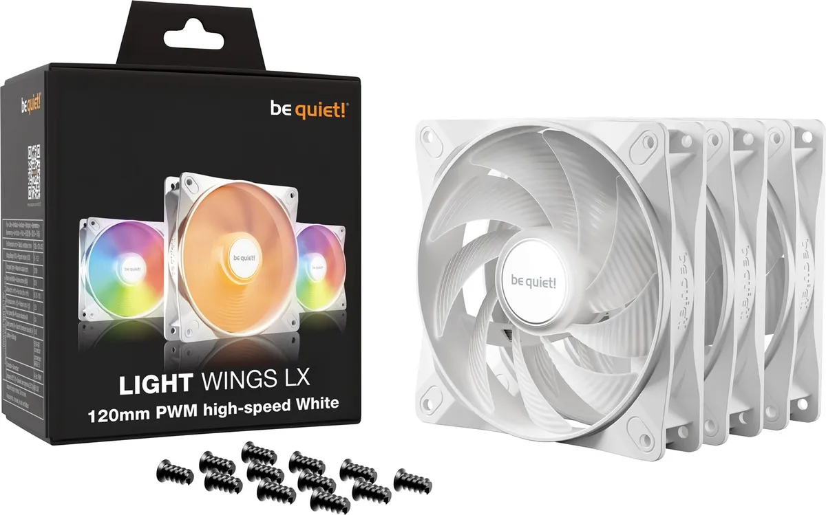 Вентилятор be quiet! Light Wings LX 120mm PWM High-Speed 3-Pack White (BL125) - мініатюра 3