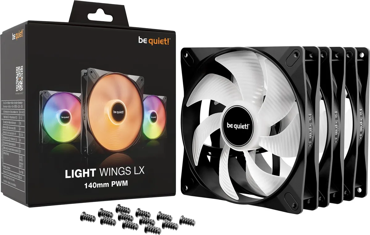 Вентилятор be quiet! Light Wings LX 140mm PWM 3-Pack Black (BL127) - мініатюра 4