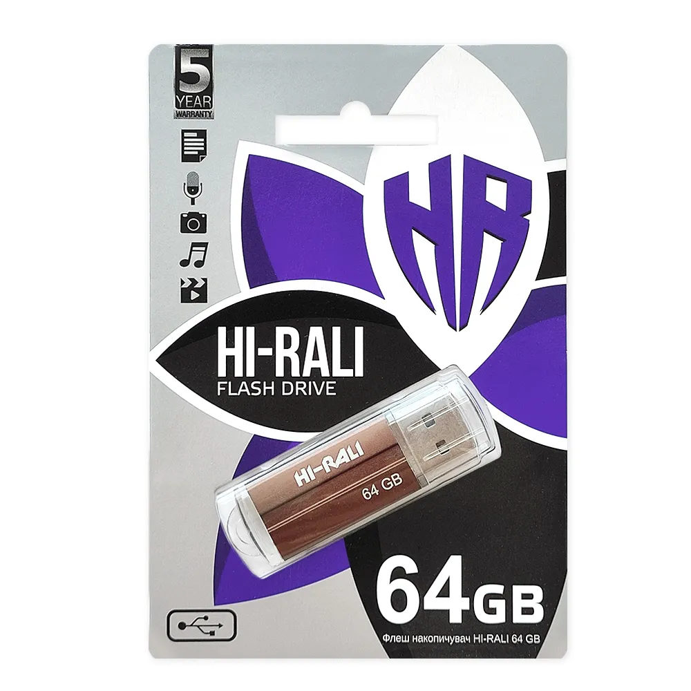 Флеш-накопичувач USB 64GB Hi-Rali Corsair Series Bronze (HI-64GBCORBR) - мініатюра 2