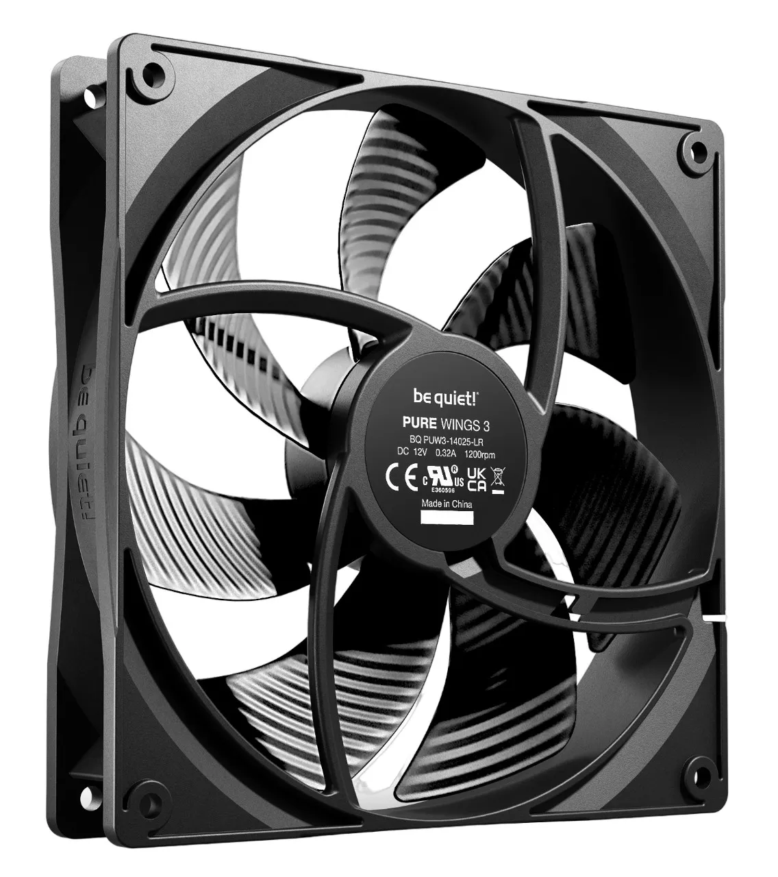 Вентилятор be quiet! Pure Wings 3 140mm PWM Black (BL108) - мініатюра 2