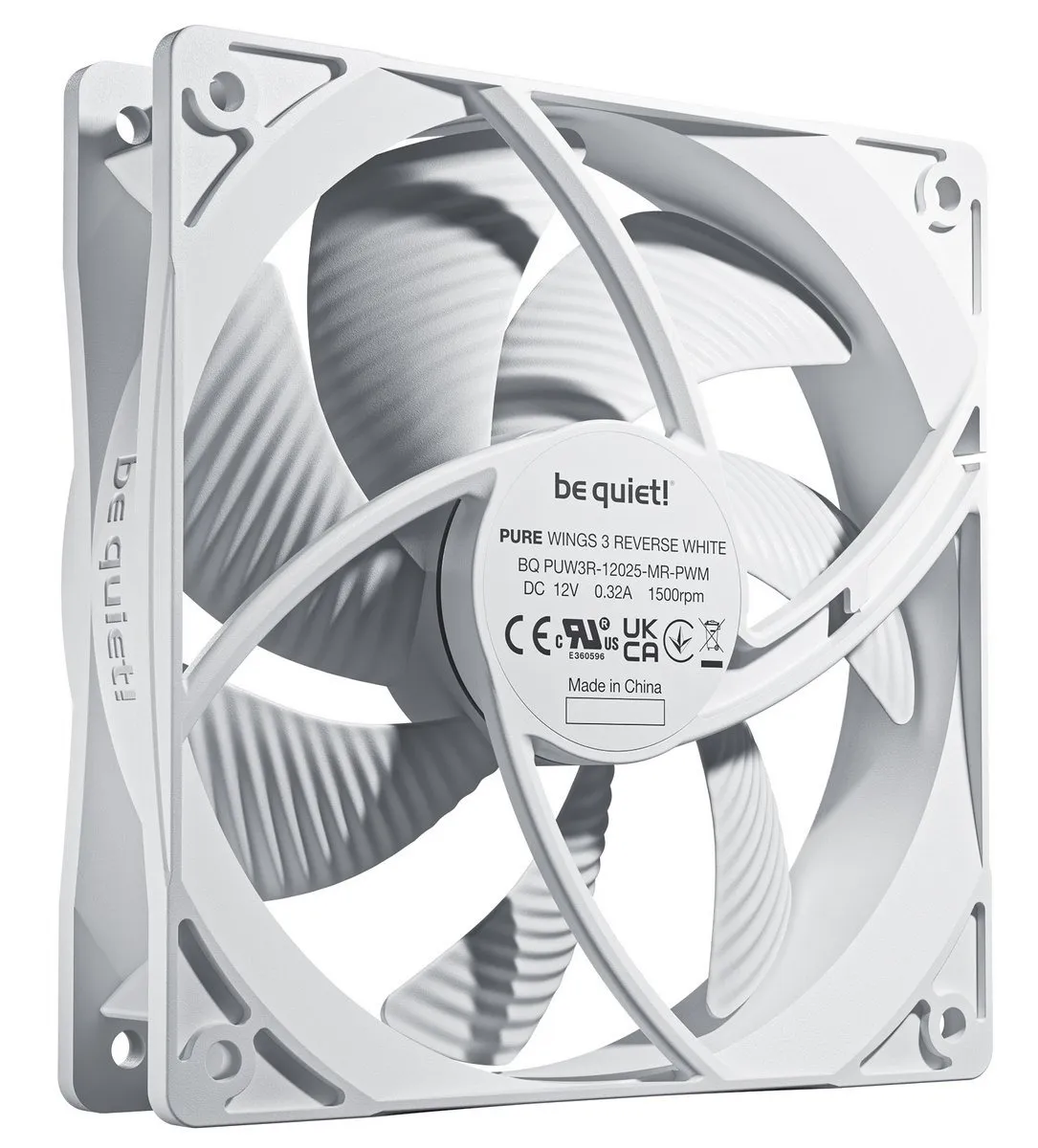 Вентилятор be quiet! Pure Wings 3 120mm PWM Reverse 3-Pack White (BL136) - мініатюра 2