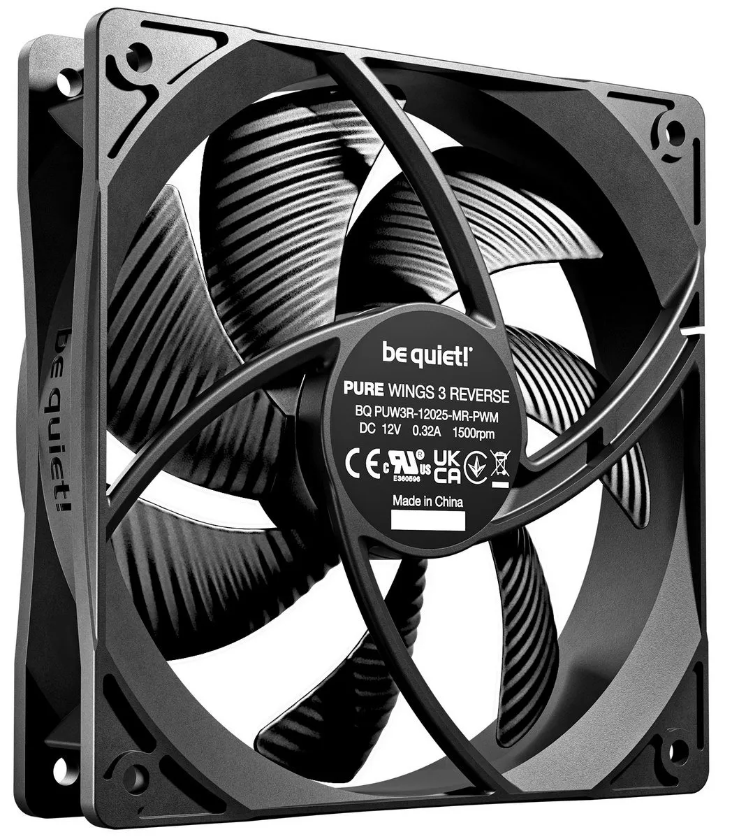 Вентилятор be quiet! Pure Wings 3 120mm PWM Reverse 3-Pack Black (BL137) - мініатюра 2
