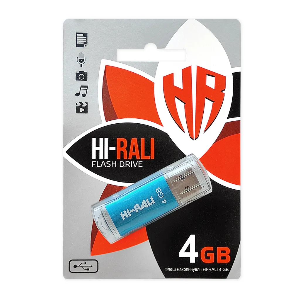 Флеш-накопичувач USB 4GB Hi-Rali Rocket Series Blue (HI-4GBVCBL) - мініатюра 2