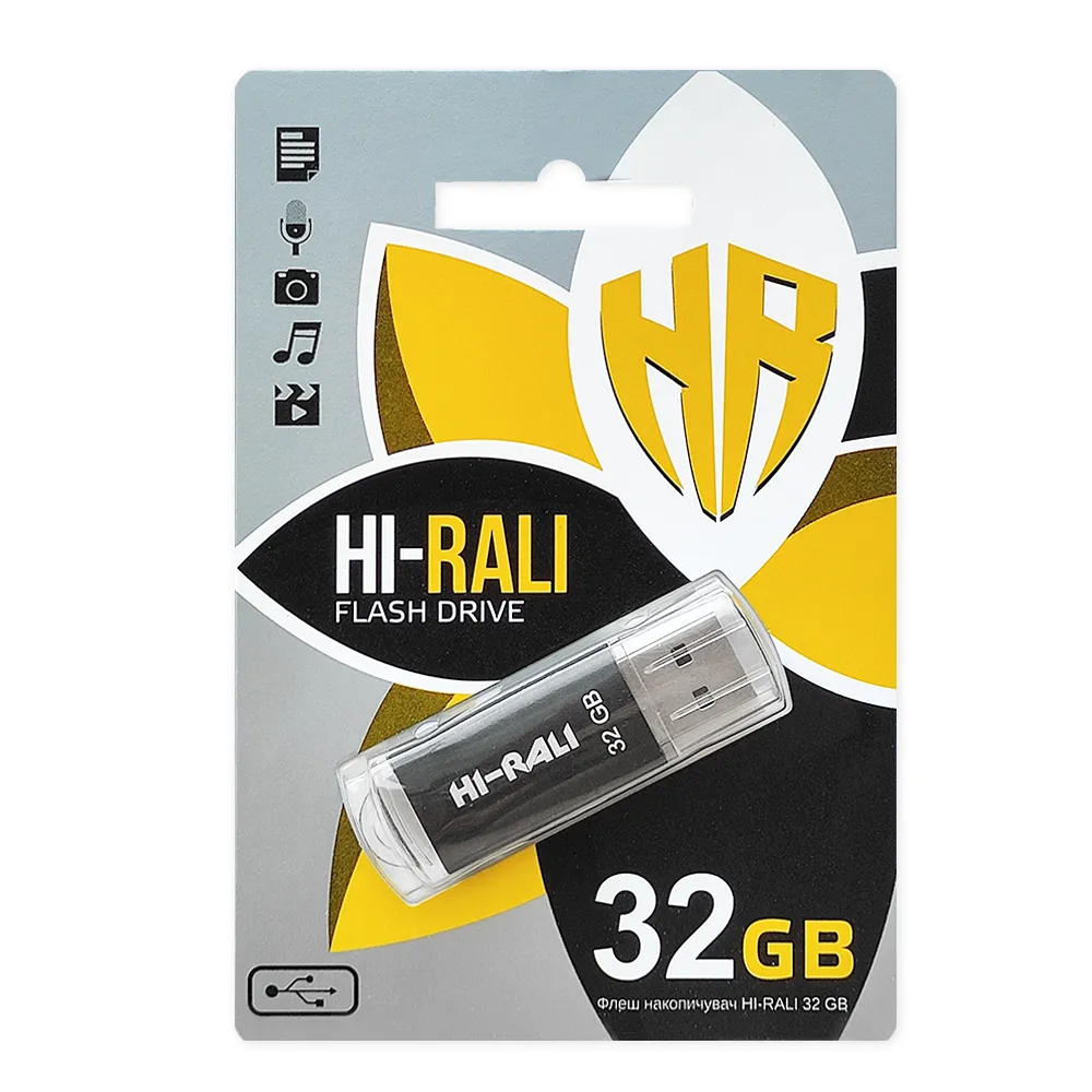Флеш-накопичувач USB 32GB Hi-Rali Rocket Series Black (HI-32GBVCBK) - мініатюра 2