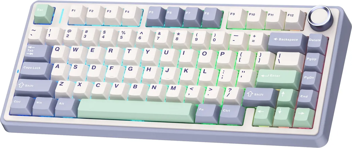Клавиатура AULA F75 Gasket Leobog Greywood V3 Wireless (6948391208640) White - мініатюра 2