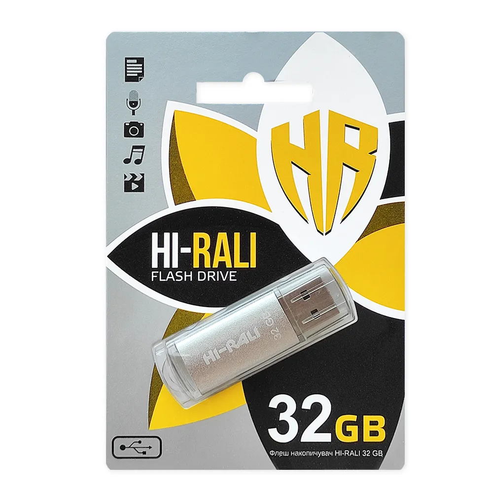 Флеш-накопичувач USB 32GB Hi-Rali Rocket Series Silver (HI-32GBVCSL) - мініатюра 2