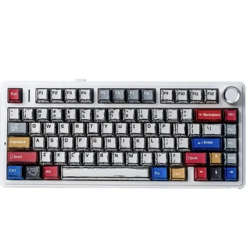 Клавіатура бездротова AULA F75 Gasket Reaper switch Hot-Swap, PBT, 2.4G wireless, BT, Comic, EN/UA - мініатюра 4