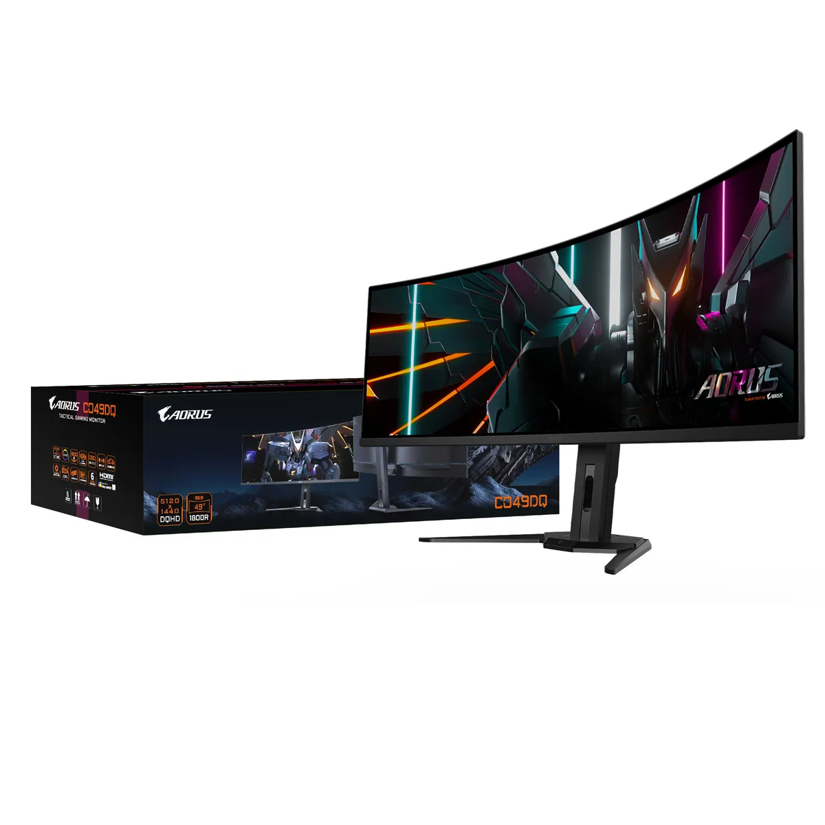 Монітор Gigabyte 49" Aorus CO49DQ OLED Black Curved 144Hz - мініатюра 4
