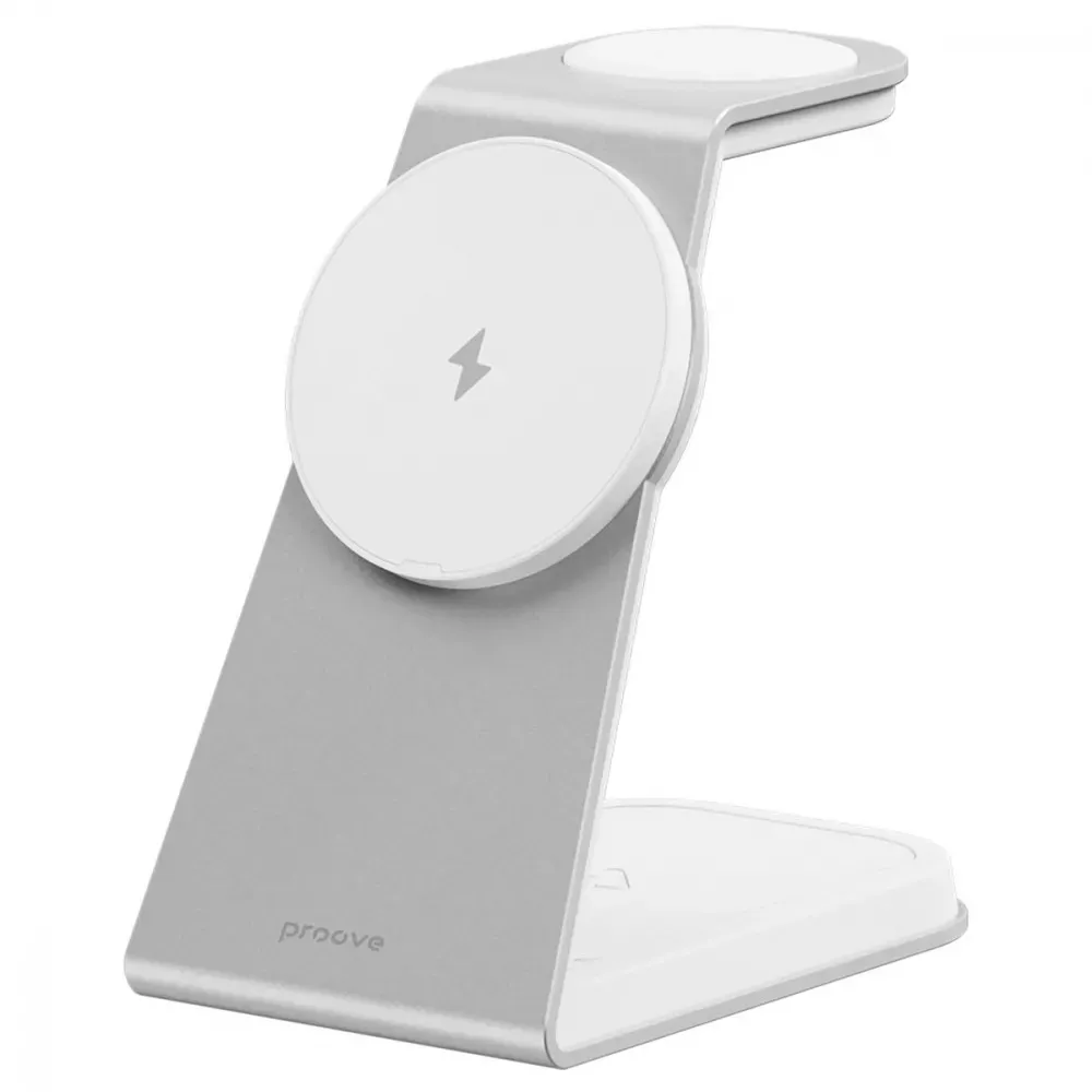 Бездротовий зарядний пристрій Proove Omni Power 3in1 15W White (WSOP15020002) - зображення 1