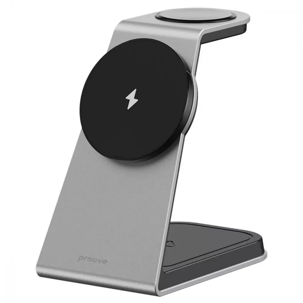 Бездротовий зарядний пристрій Proove Omni Power 3in1 15W Gray (WSOP15020003) - зображення 1