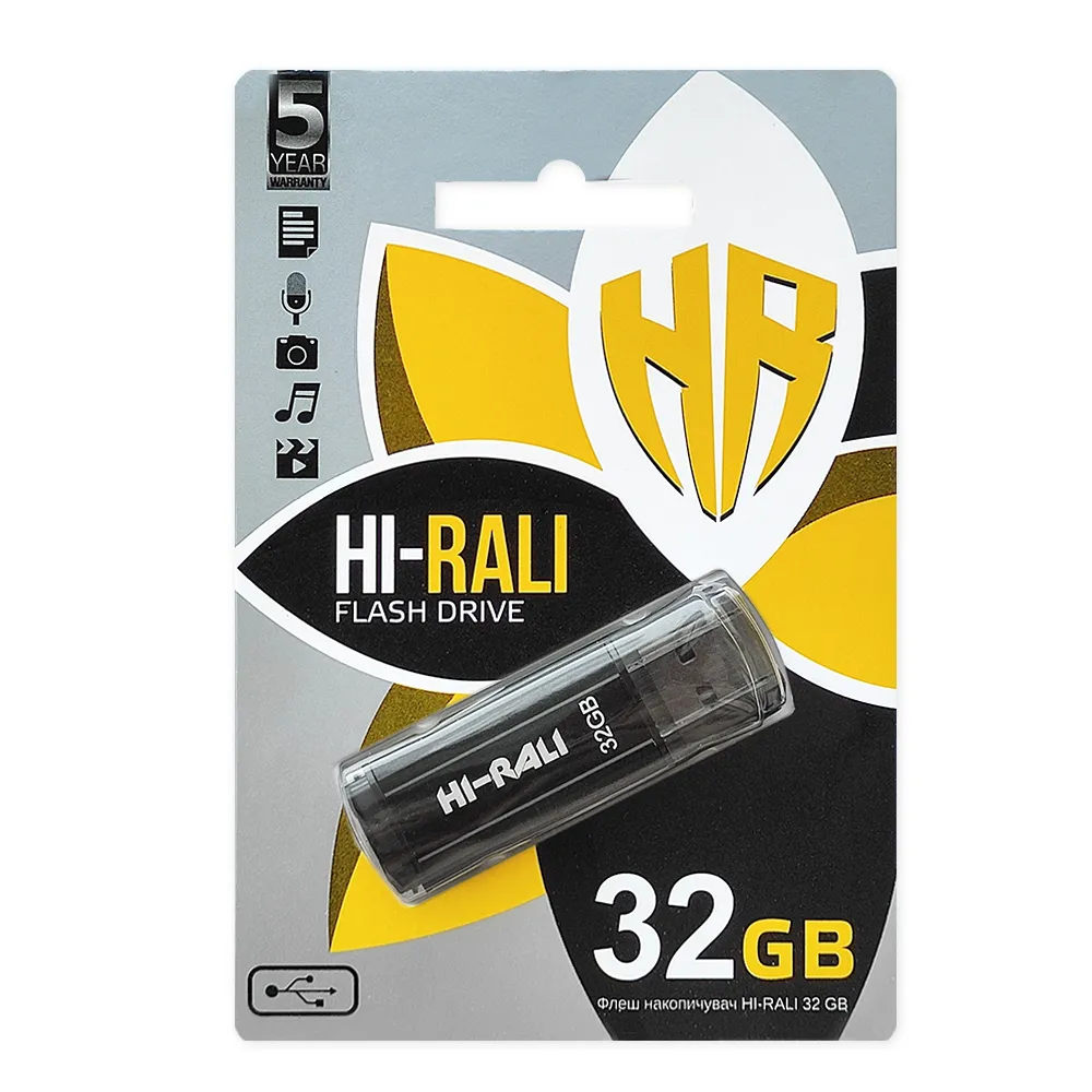 Флеш-накопичувач USB 32GB Hi-Rali Stark Series Black (HI-32GBSTBK) - мініатюра 2