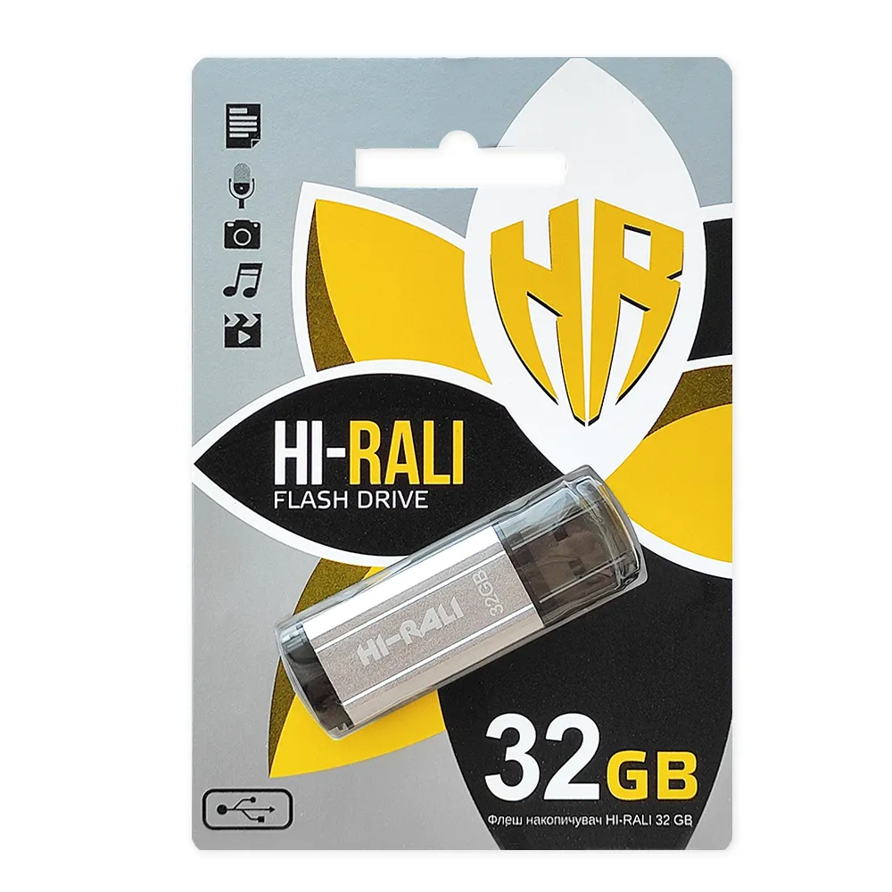 Флеш-накопичувач USB 32GB Hi-Rali Stark Series Silver (HI-32GBSTSL) - зображення 1