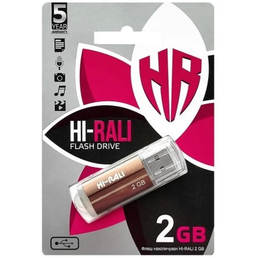 Флеш-накопичувач USB 2GB Hi-Rali Corsair Series Bronze (HI-2GBCORBR) - мініатюра 4