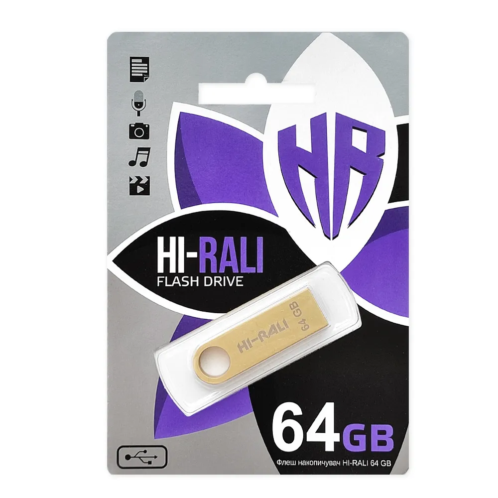 Флеш-накопичувач USB 64GB Hi-Rali Shuttle Series Gold (HI-64GBSHGD) - зображення 1
