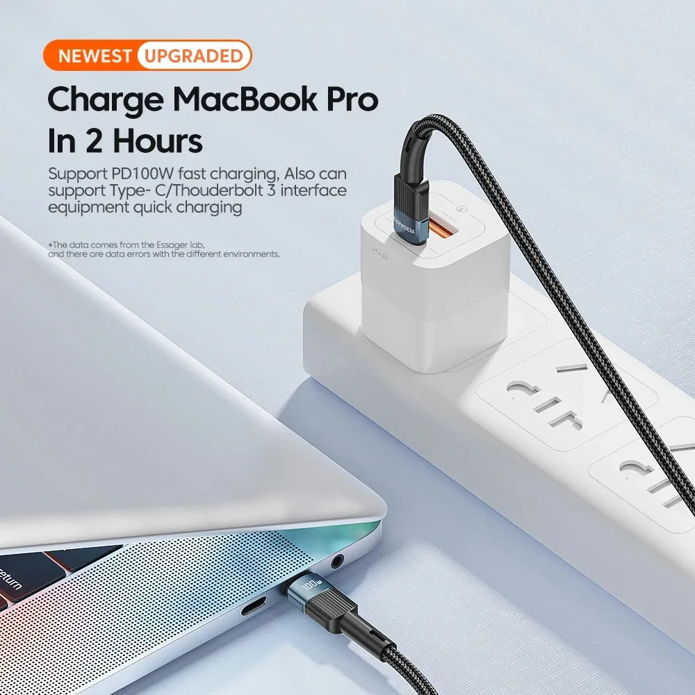 Кабель Essager Star USB Type-C - USB Type-C (M/M), 100W, 2 м Black (EXCTT1-XCA01) - мініатюра 4