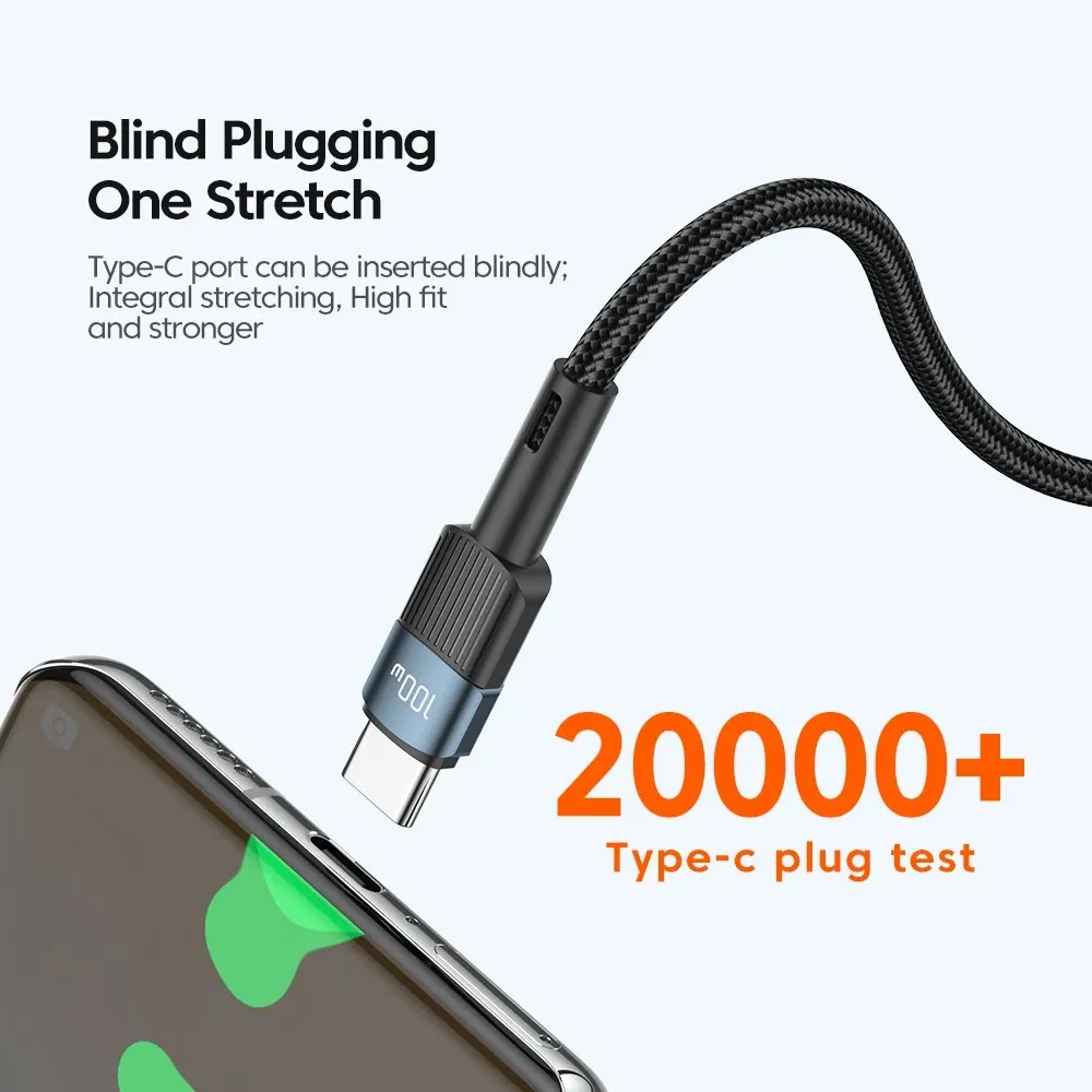 Кабель Essager Star USB Type-C - USB Type-C (M/M), 100W, 2 м Black (EXCTT1-XCA01) - мініатюра 5