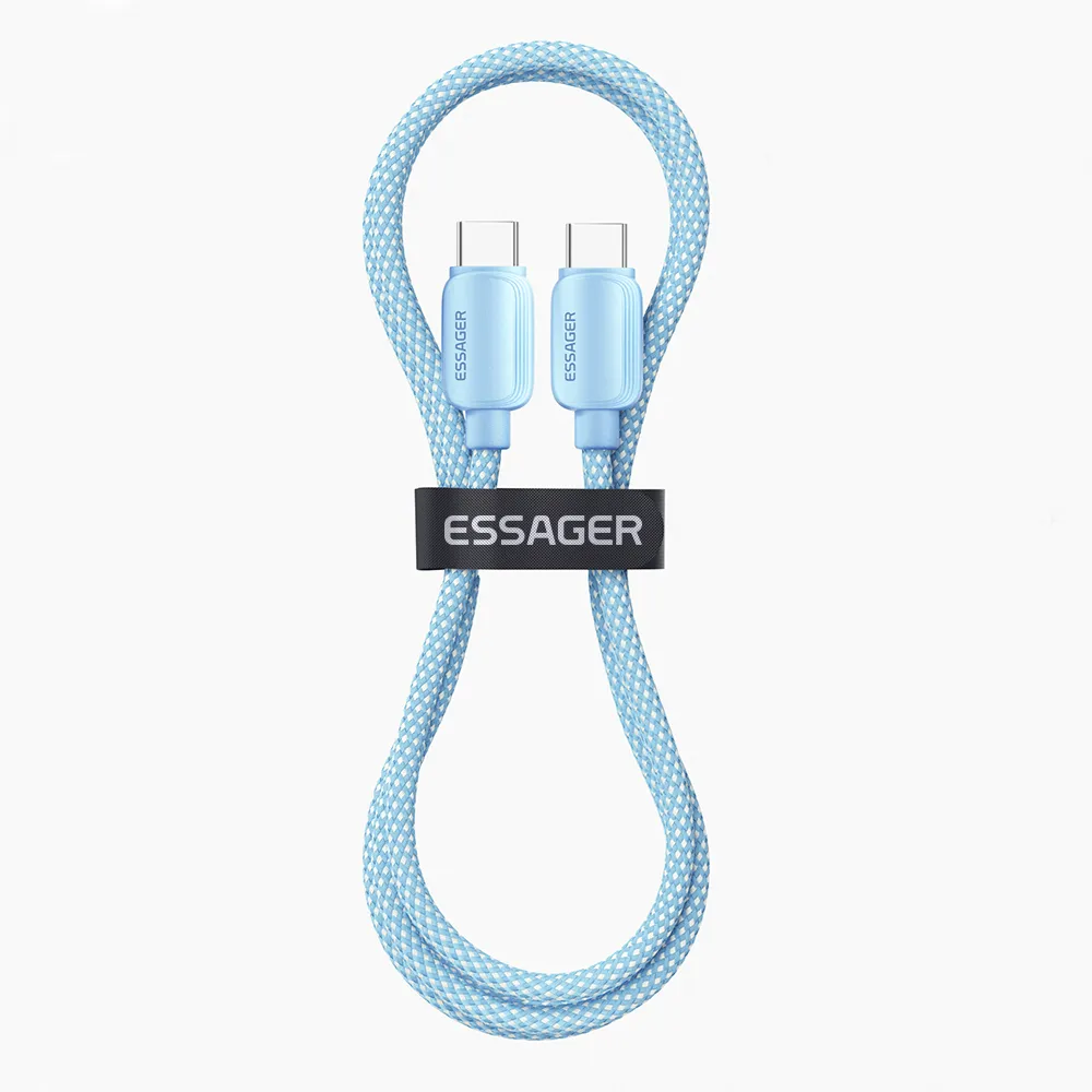 Кабель Essager Breeze USB Type-C - USB Type-C (M/M), 100W, 2 м Blue (EXCTT1-WLA03-P) - мініатюра 4