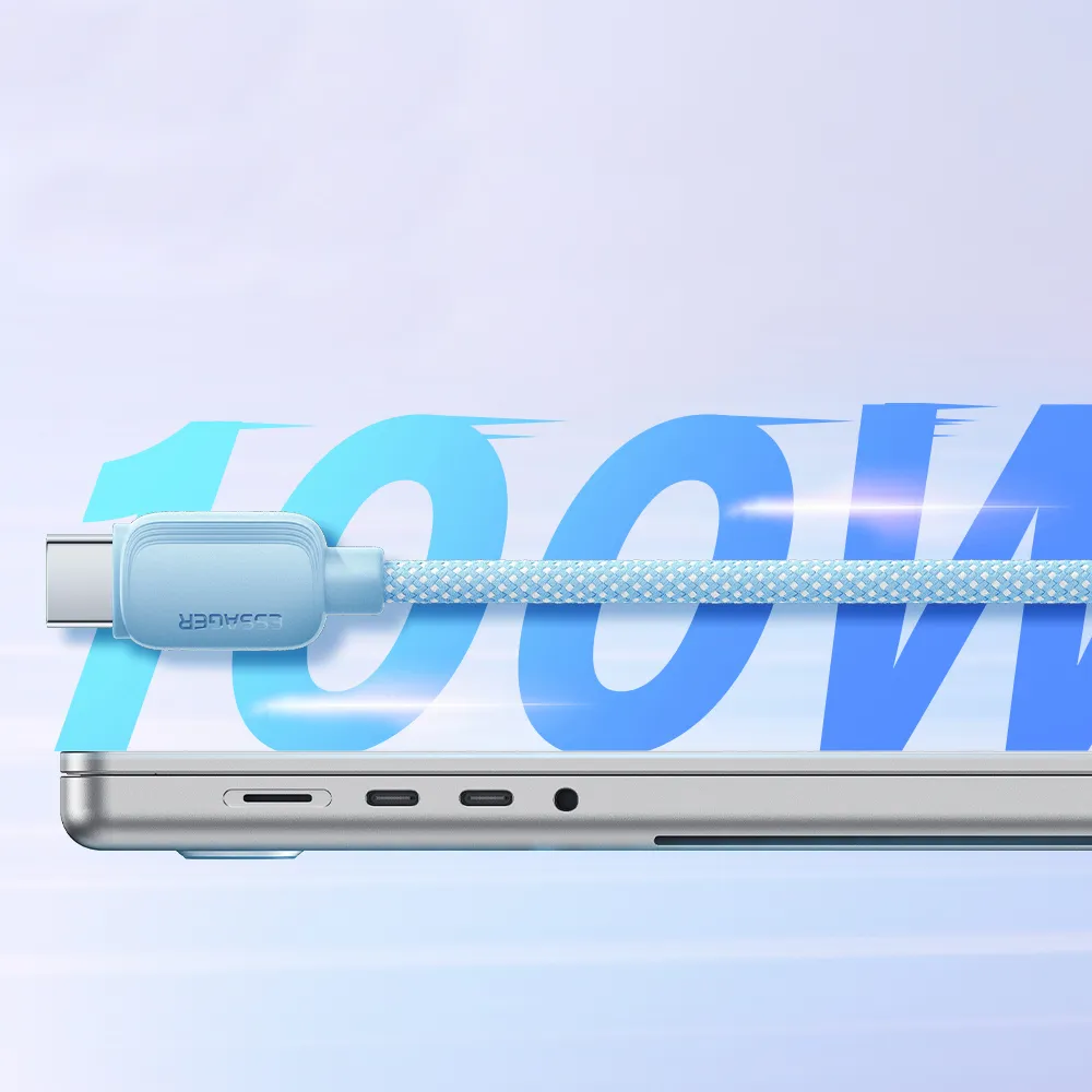 Кабель Essager Breeze USB Type-C - USB Type-C (M/M), 100W, 2 м Blue (EXCTT1-WLA03-P) - мініатюра 5
