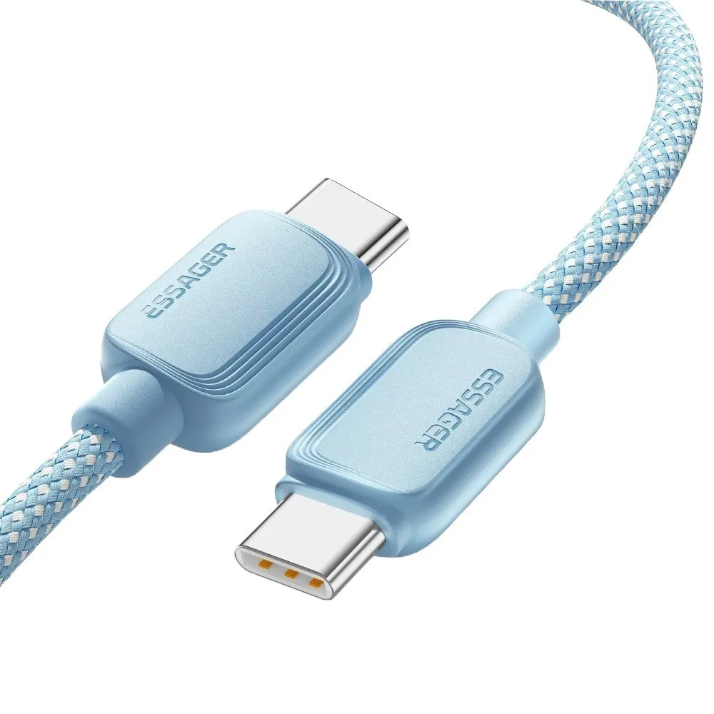 Кабель Essager Breeze USB Type-C - USB Type-C (M/M), 100W, 1 м Blue (EXCTT1-WL03-P) - мініатюра 2