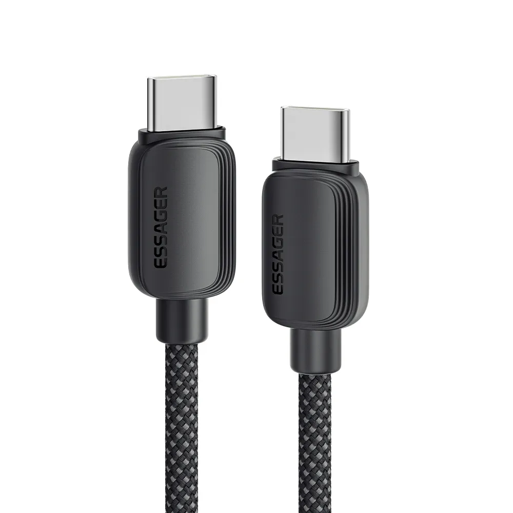 Кабель Essager Breeze USB Type-C - USB Type-C (M/M), 100W, 1 м Black (EXCTT1-WL01-P) - зображення 1