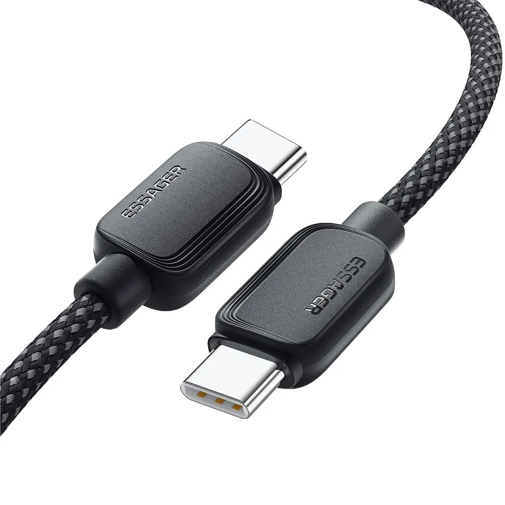 Кабель Essager Breeze USB Type-C - USB Type-C (M/M), 100W, 1 м Black (EXCTT1-WL01-P) - мініатюра 2