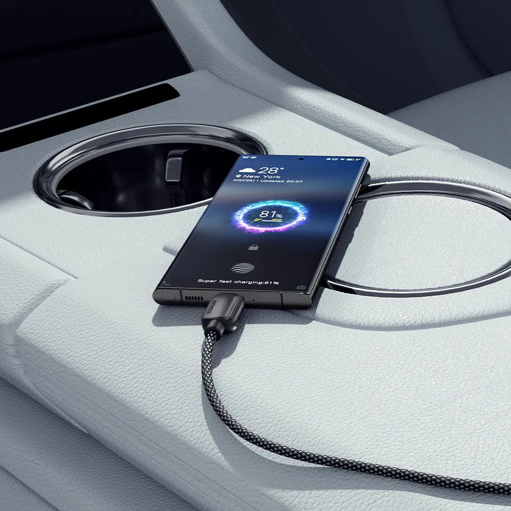 Кабель Essager Breeze USB Type-C - USB Type-C (M/M), 100W, 1 м Black (EXCTT1-WL01-P) - мініатюра 4