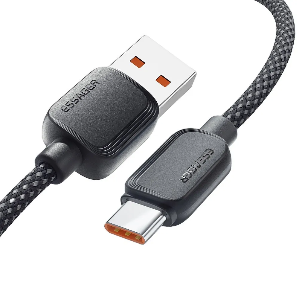 Кабель Essager Breeze USB - USB Type-C (M/M), 100W, 1 м Black (EXC7A-WL01-P) - мініатюра 2