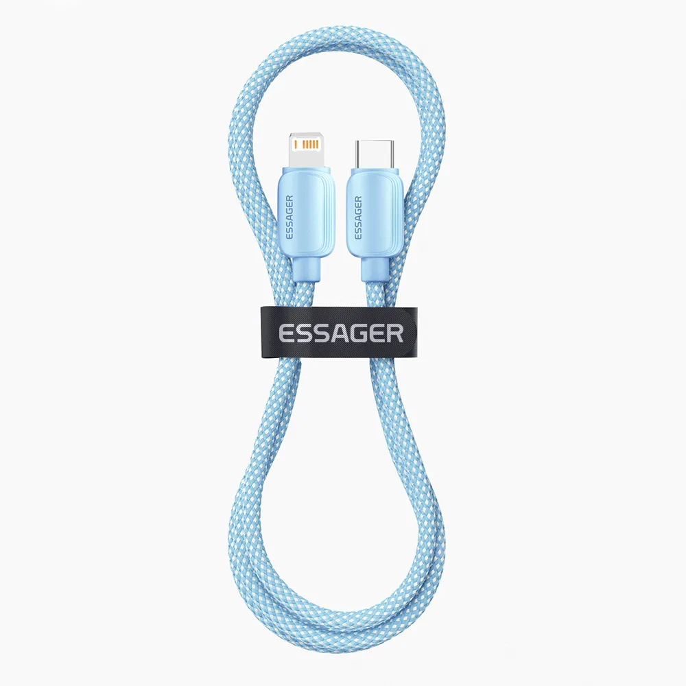 Кабель Essager Breeze USB Type-C - Ligthning (M/M), 20W, 1 м Blue (EXCTL-WL03-P) - мініатюра 2