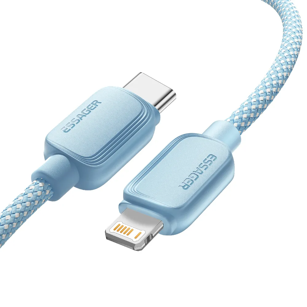 Кабель Essager Breeze USB Type-C - Ligthning (M/M), 20W, 1 м Blue (EXCTL-WL03-P) - мініатюра 4