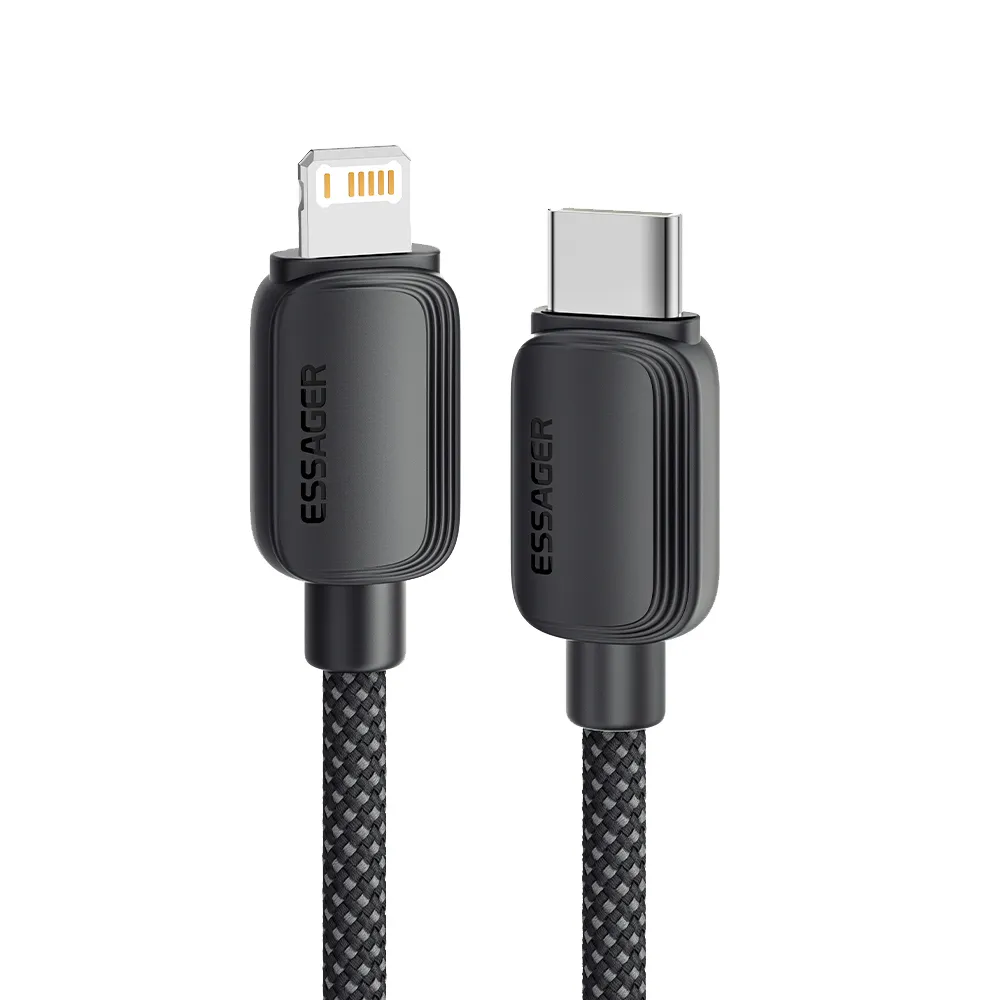 Кабель Essager Breeze USB Type-C - Ligthning (M/M), 20W, 1 м Black (EXCTL-WL01-P) - зображення 1