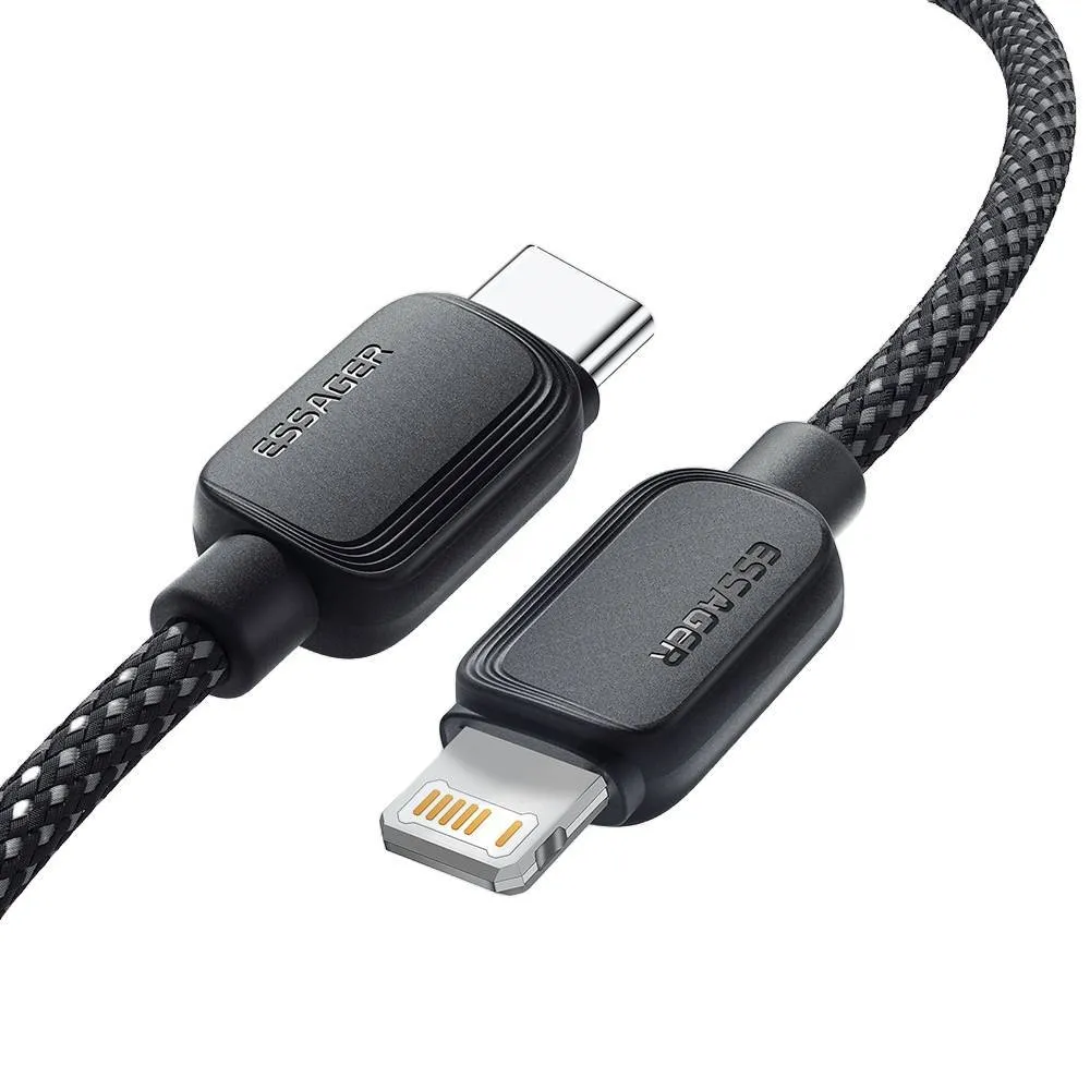 Кабель Essager Breeze USB Type-C - Ligthning (M/M), 20W, 1 м Black (EXCTL-WL01-P) - мініатюра 2