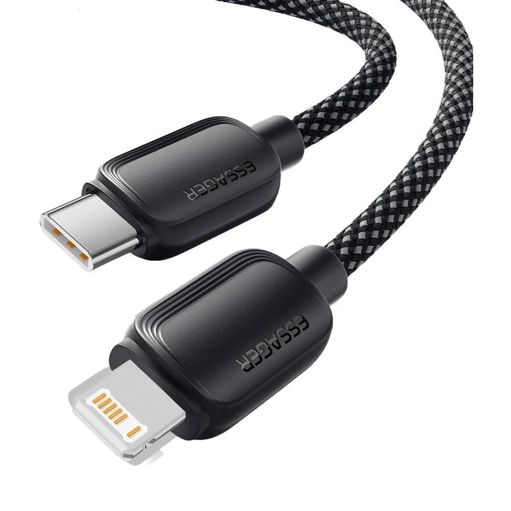 Кабель Essager Breeze USB Type-C - Ligthning (M/M), 20W, 1 м Black (EXCTL-WL01-P) - мініатюра 3