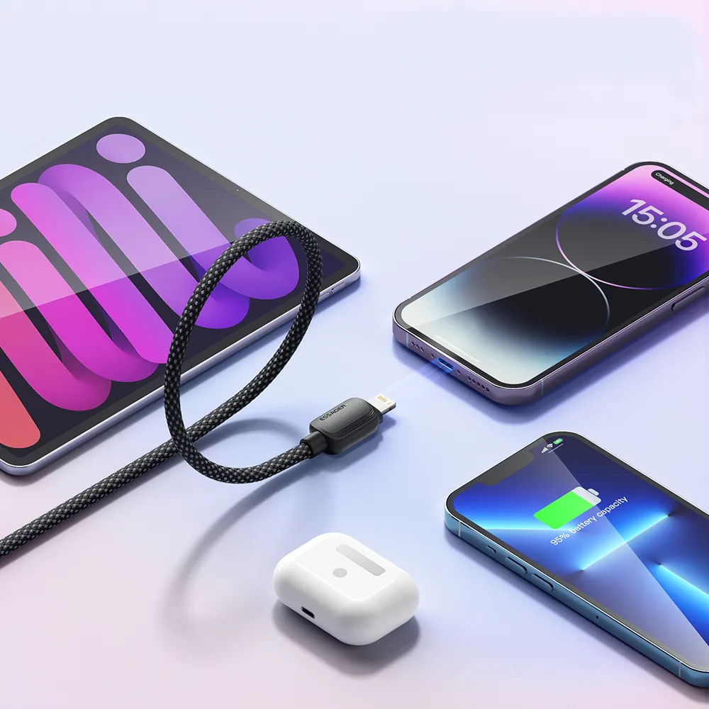 Кабель Essager Breeze USB Type-C - Ligthning (M/M), 20W, 1 м Black (EXCTL-WL01-P) - мініатюра 4
