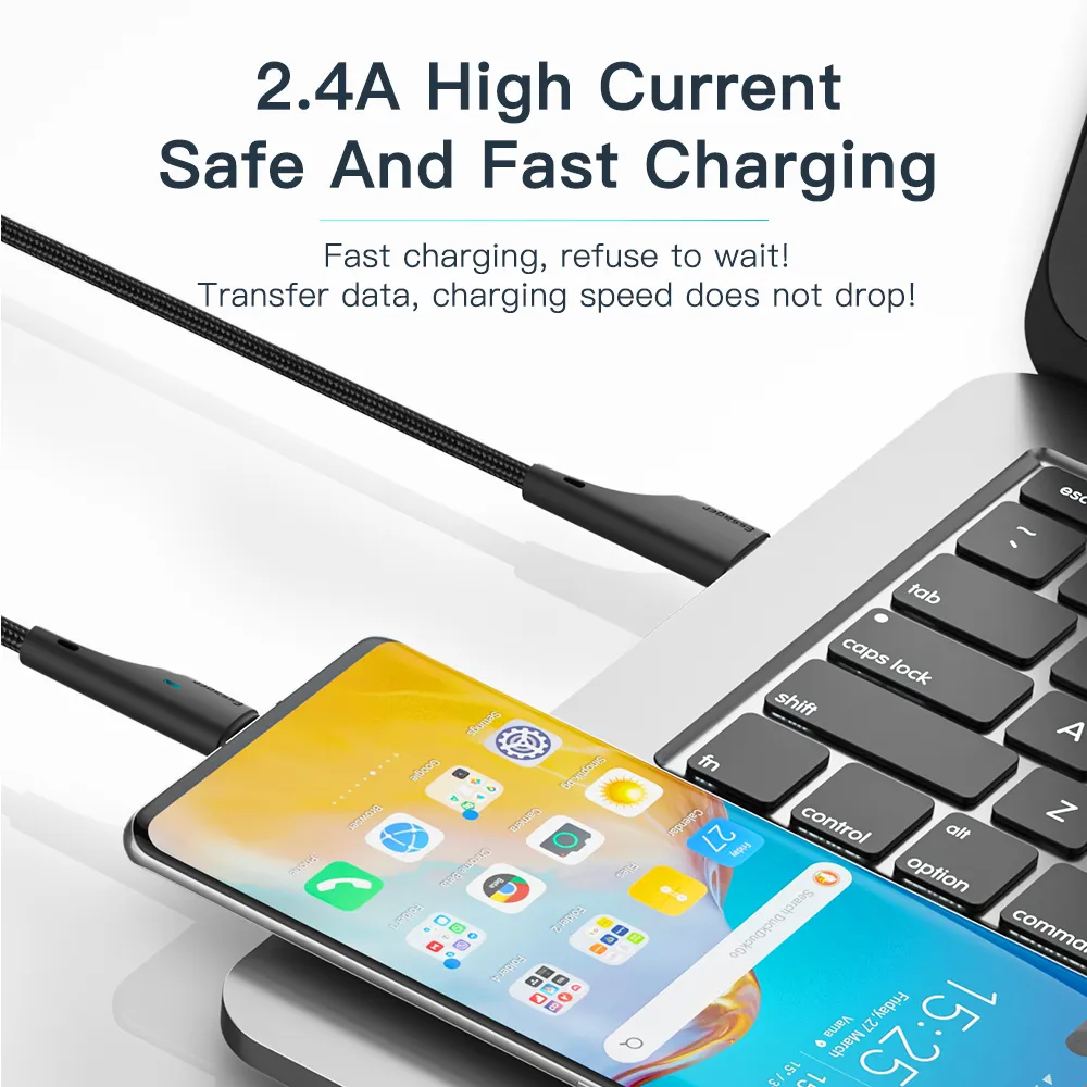 Кабель Essager Rousseau USB - Lightning (M/M), 1 м Black (EXCL-LS01) - зображення 1