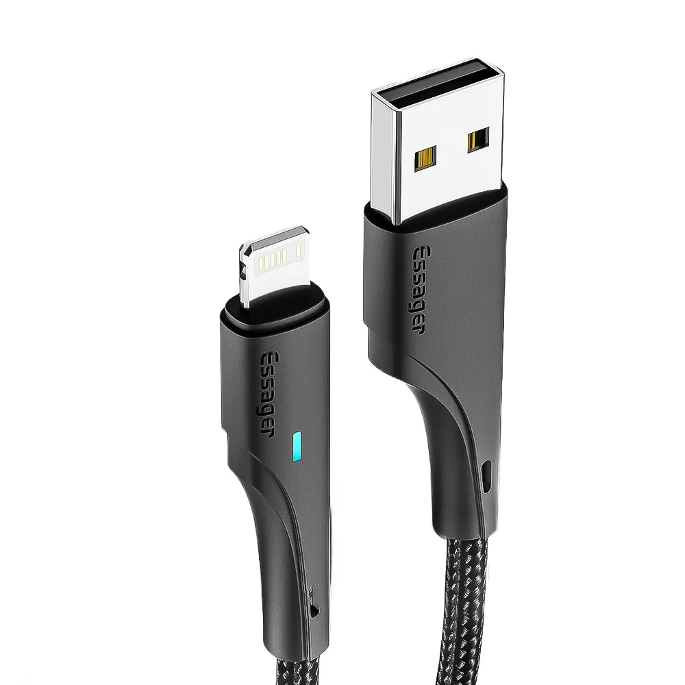 Кабель Essager Rousseau USB - Lightning (M/M), 1 м Black (EXCL-LS01) - мініатюра 9