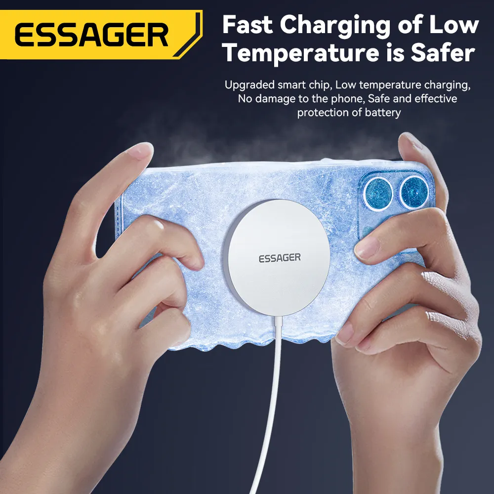 Бездротовий зарядний пристрій Essager Wind 2in1 Wireless Charger 15W White (EWXCX-CF02-Z) - мініатюра 10